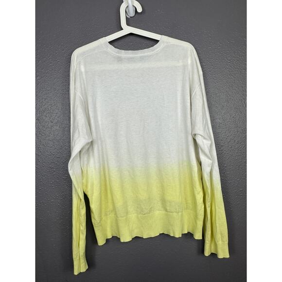 ATM Anthony Thomas Melillo Womens Yellow Dip Dye Crew Neck Knit Sweater Large - Picture 2 of 6